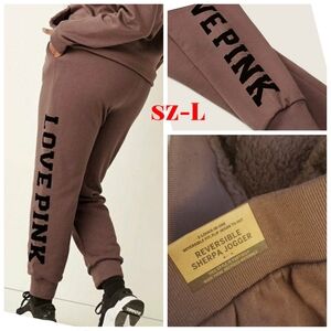 Pink Everyday Lounge Reversible Sherpa Campus Jogger sz-L